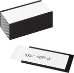 Realth C Channel Magnetic Label Holders 50 Pack 3'' x 6'' by Realth