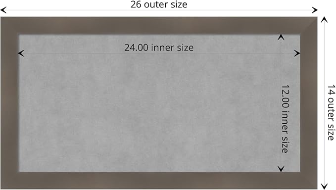 Amanti Art Grey Framed Magnetic Board 14x26 Small Vision Board - Image 4