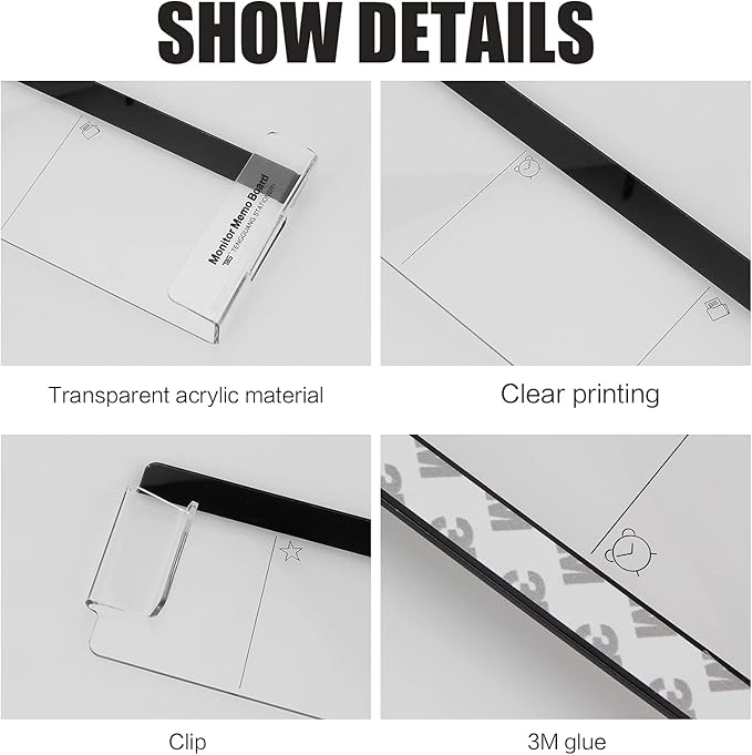 Office Desk Accessories 2pcs Multifunction Computer Monitor Memo Board - Image 6
