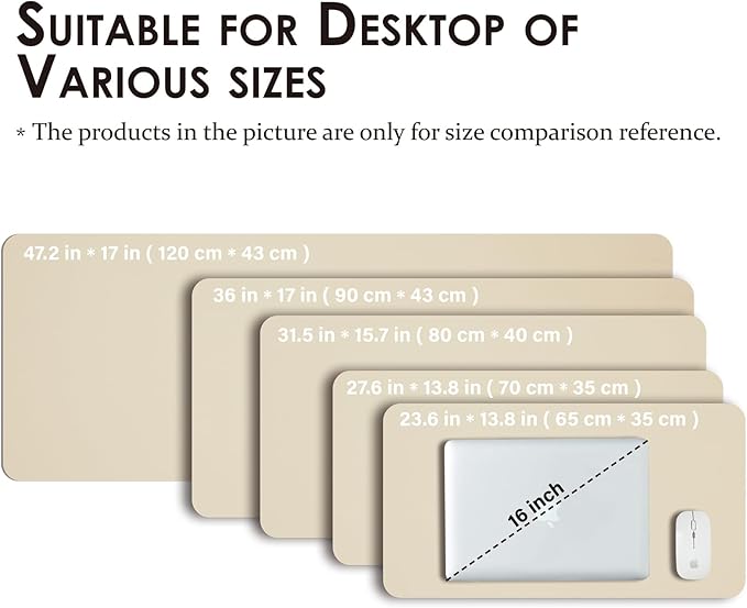 Large Desk Mat - 47.2"x 17" Non-Slip PU Desk Pad - Image 5