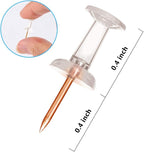 Yalis Push Pins 600 Count, Standard Rose Gold Pins Clear Thumb Tacks Steel - Image 2
