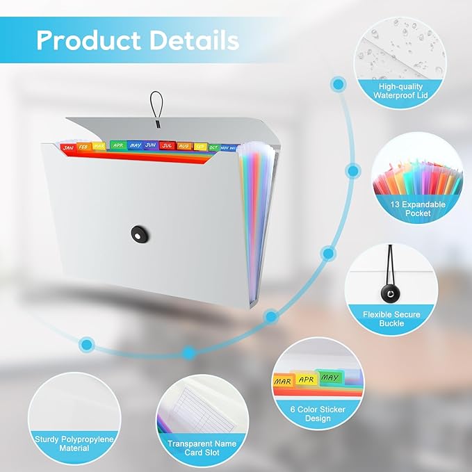 Accordion File Organizer, Expanding File Folder - Image 3