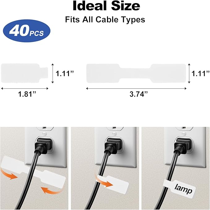 SZ.haitun 40 Pack Cable Labels Tags - Image 5