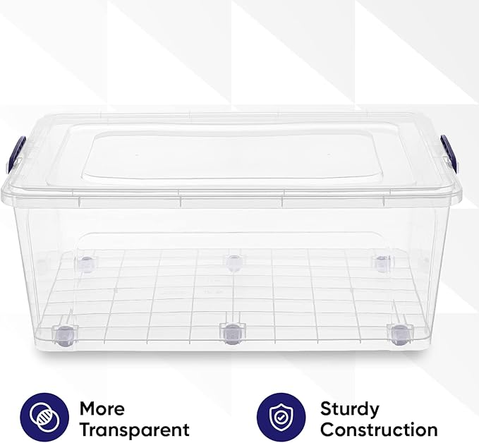 Superio Storage Bins with Lids, Stackable Totes, BPA Free, Odor Free, Organizer - Image 7