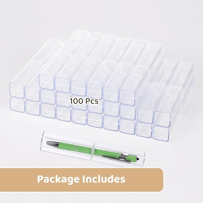 OMISTAR 100PCS Pen Gift Box, Acrylic Clear Pen Gift Box - Image 5