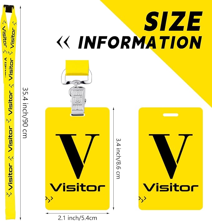 PerKoop 25 Pack Visitor Badge Lanyards Volunteer Badge Holder - Image 2