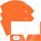Jutom 50 Pcs 2 Pocket Glossy Paper Folders Glossy Paper Laminated Portfolios by Jutom
