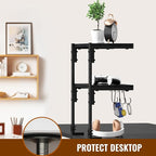 AUATRONNE Clamp-on Desk Shelf, 13 inch Above or Below Desk 2-Tier Shelving - Image 5