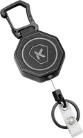 koorito 1 Pack Heavy Duty Retractable Keychain Clip Carabiner Badge Reel by koorito