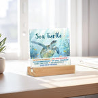Sea Turtle Decor Desk Acrylic Sign 4x4 inch, Turtle Gifts - Image 3