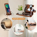 Gifts for Men, Fathers Day Wood Phone Docking Station for Dad, Desk or - Image 6