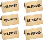 Stainless Steel Reserved Table Sign, 2.36 x 3.94 Inch Tent-Style Signs by Kaimex
