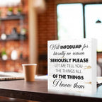 WUZYOU Neuro Wooden Block Sign Will Infodump Quote 5x5x1 INCH Sign, ADHD - Image 3