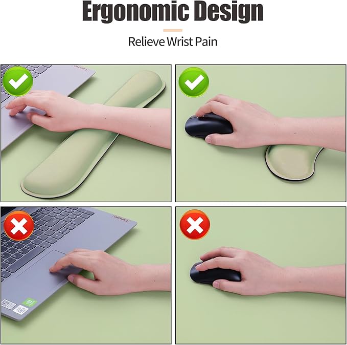Bloss Leather Desk Mat and Keyboard Wrist Rest, Large Mouse Pad + Keyboard - Image 4