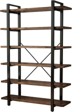 AY-AOYUAN Solid Wood Bookcase and Book Shelves Wood and Metal Shelving Unit 6 - Image 5
