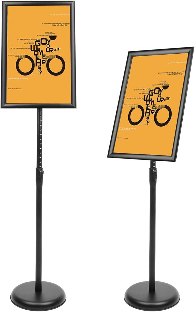 DISPLAYSWORKER Adjustable Poster Sign Stand 11 x 17, Floor-Standing Sign Holder by DISPLAYSWORKER
