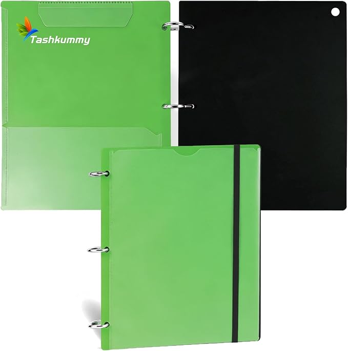 Tashkummy 360° Pivotable 3 Ring Clipboard Binder, Foldable Binders 1 Inch Fits by 360%C2%B0PivotableBinderNotebook