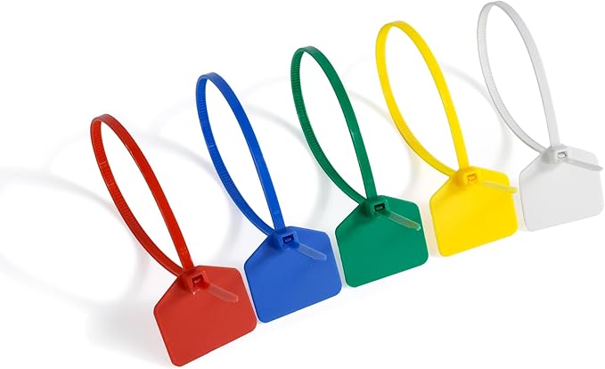 8 in Marker Nylon Cable Ties, Plastic Water Proof Tags, Self-Locking Written-on - Image 3