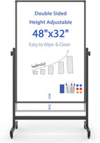 Rolling Whiteboard on Wheels, Double-Sided Magnetic Dry Erase Board by WOREEY