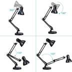TORCHSTAR Metal Desk Lamp with Clamp, Swing Arm, Architect Adjustable Gooseneck - Image 5