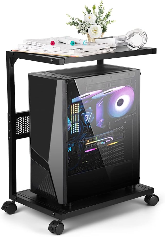 Bfttlity PC Stand Computer Tower Stand 2-Tier Metal CPU Holder by Bfttlity