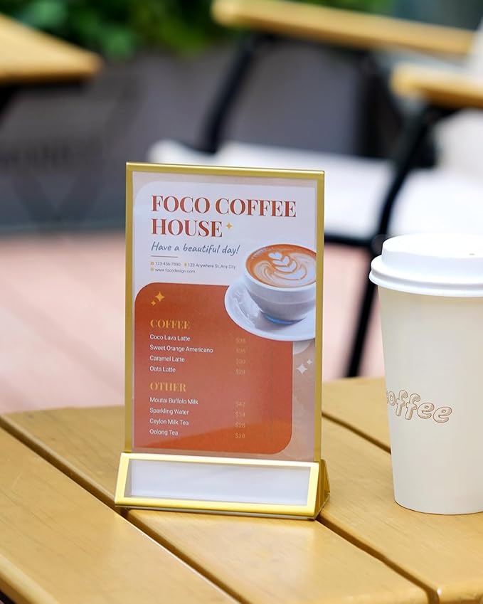 Dynta Acrylic Sign Holder 4x6 8 Pack Double Sided Clear Plastic Display Stands - Image 2
