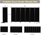 CHOSENM Room Divider, 6 Panel Folding Privacy Screens - Image 2