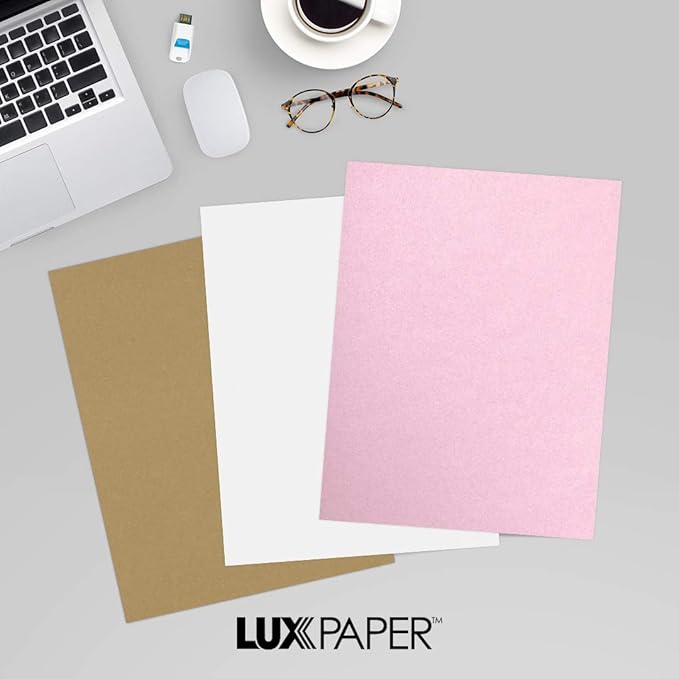 LUXPaper 8.5" x 11" Paper | Letter Size | Rose Quartz Metallic | 80lb. Text | - Image 9