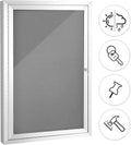 SWANCROWN Enclosed Bulletin Board Grey Felt Displays Boards Weather Resistant