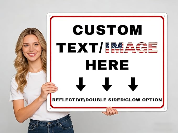 Custom Sign Outdoor Metal Large, Left or Right Arrow, Personalized Address - Image 2