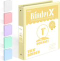 BinderX Extra Durable 3 Ring Binder, Round Ring 1 Inch Binders, Fits 175 Sheets by Sooez