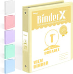 BinderX Extra Durable 3 Ring Binder, Round Ring 1 Inch Binders, Fits 175 Sheets by Sooez
