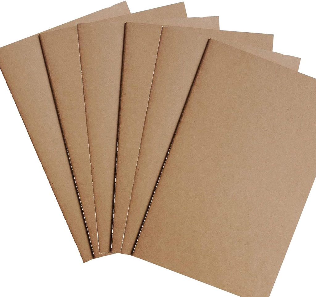Apeso Refill Pages for Travel Leather Journal - A6 Blank and Lined Inserts Scratch Pads Refills, 3 Sets of 6 Journal Refills for Leather Travel Notebook Diary