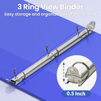 SUNEE 3 Ring Binder 1/2 Inch 1 Pack, Cobalt Blue - Image 3