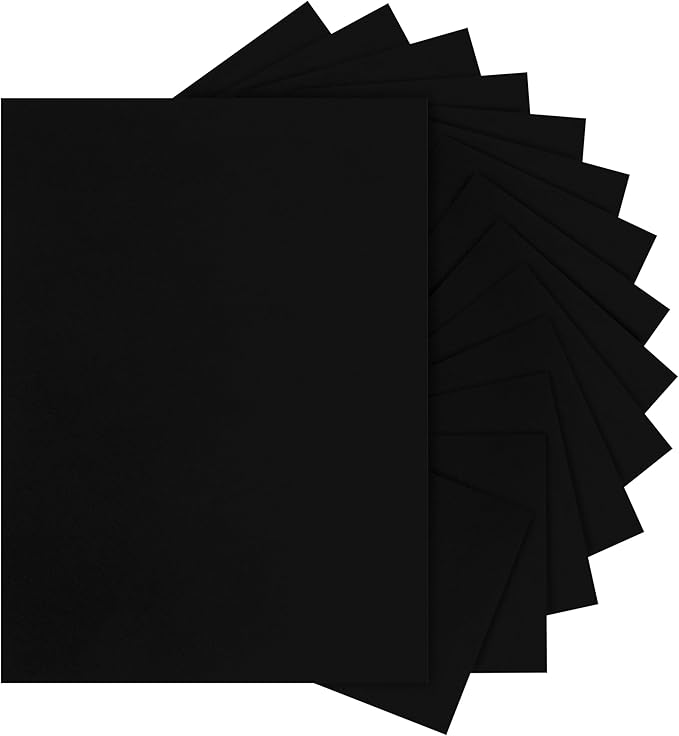 Silunkia 100 Sheets Black Cardstock 8.5 x 11 Printer Paper, 75lb Heavyweight by Silunkia