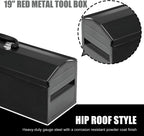 19" portable tool box, metal tool box, ideal showing dimensions