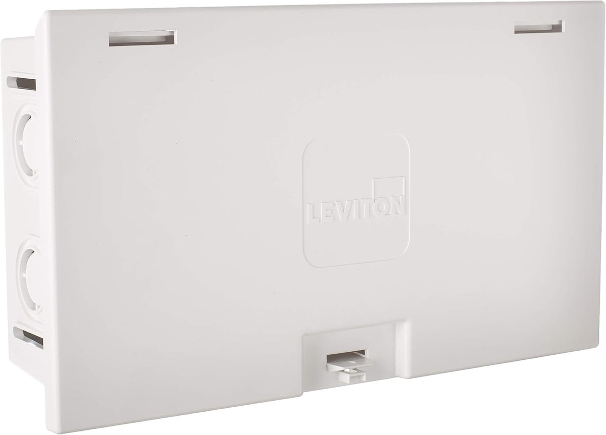 Leviton 9.01" Compact Structured Media Enclosure with Cover, White, 4760...