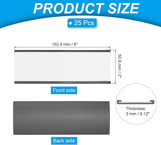 PATIKIL Magnetic Label Holder 6" x 2" - Image 2