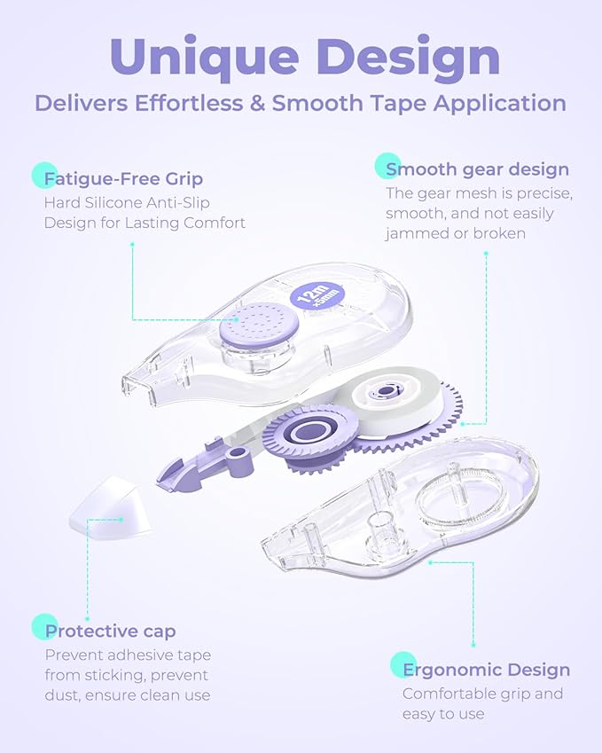 Four Candies White Correction Tape, 39.4 Feet, 4 Pack Easy to Use Applicator - Image 4