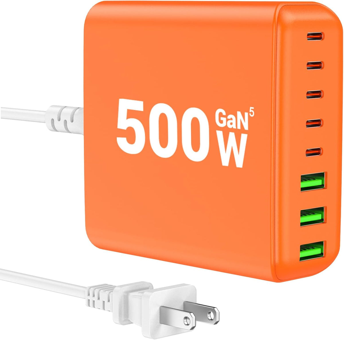 500W USB C Charger Block, 8-Port USB C Charging Station Fast Charging PD 120W