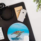 Round Mouse Pad, Anti Slip Rubber Round Cute Turtle Mousepads Desktops Gaming - Image 2