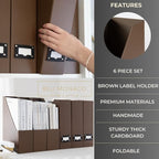 BLU MONACO | Cardboard Magazine File Holder Set of 6 | Vertical Magazine File - Image 5