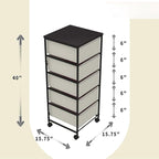CASUNER Small Cabinet with Drawers Rolling 5 Drawer Mobile File Cabinet - Image 3