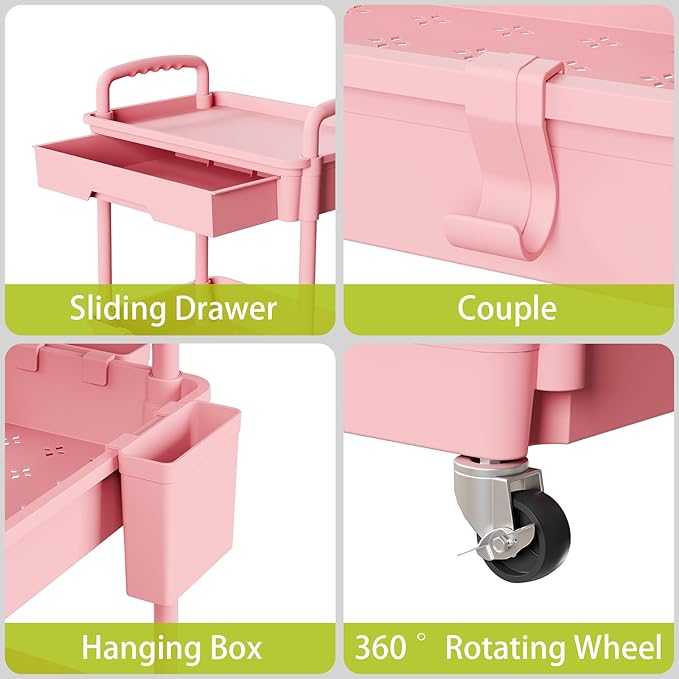 Sorgion 5 Tier Rolling Cart Organizer, Bathroom Cart Organizers - Image 4
