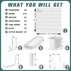 MULSAME Pegboard Combination Kit, 25.2" x 50.4" Wall Mounted Storage Set - Image 4