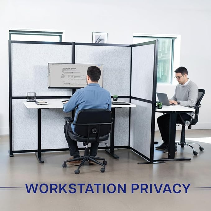 VIVO T-Shape Modular Corner Wall System, 4 Panels, Modern Professional Office - Image 7