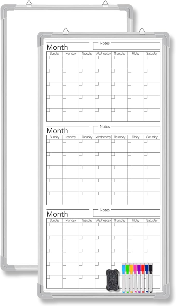 Lincia 36" x 18" Double Sides Dry Erase Calendar by Lincia