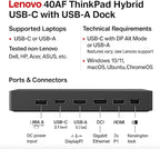 40AF0135US Lenovo Docking Station Dual Monitor Hybrid USB-C - Image 7