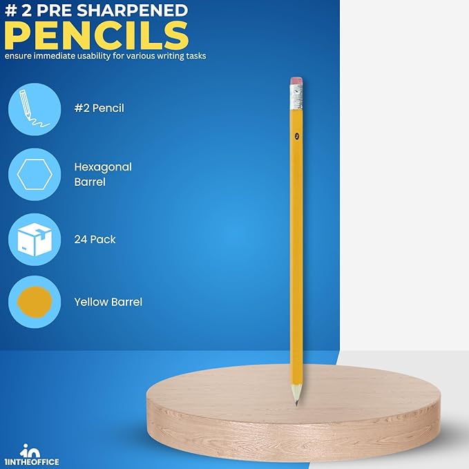 1InTheOffice Pre Sharpened Pencils #2, Pencils - Image 2