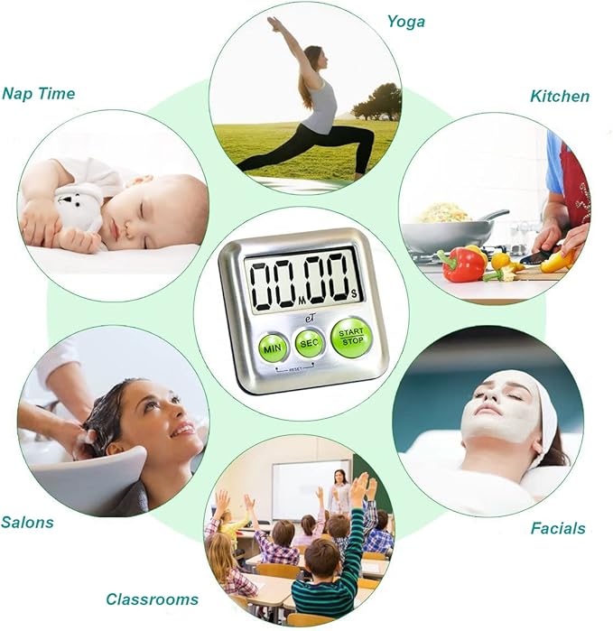 Elegant Digital Kitchen Timer Stainless Steel - Image 6
